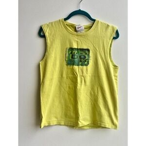 Nike Y2K Tank Top Sleeveless Tshirt Just Do It Made in USA Large Yellow